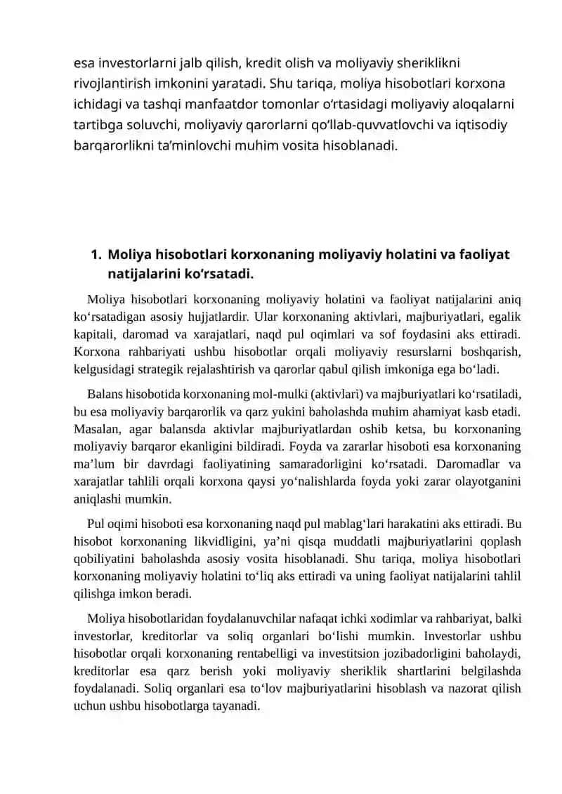 MOLIYAVIY HISOBOTLARNI TUZISH SHAKKLARI VA ULARGA QUYILADIGAN TALABLAR 3