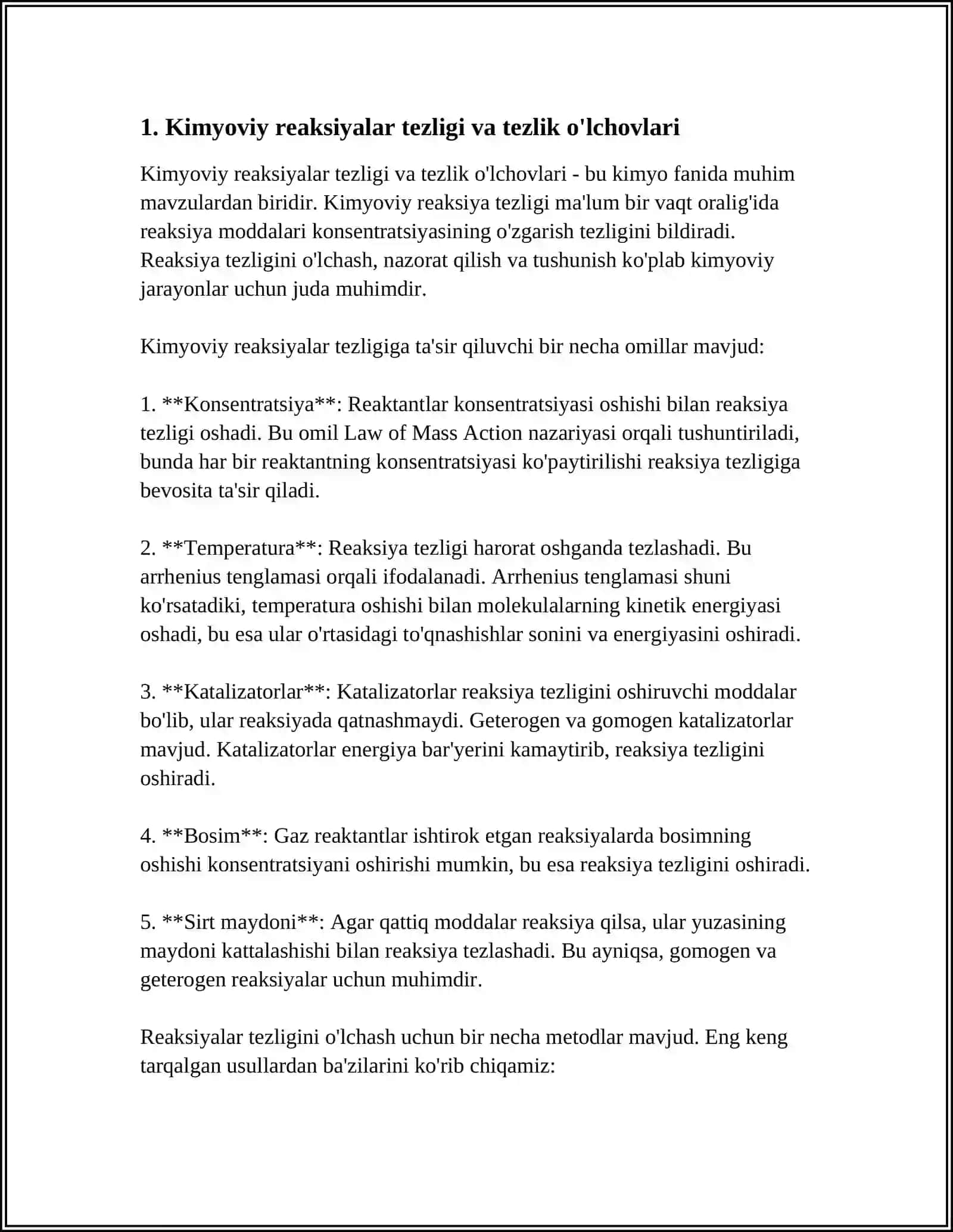 Kimyoviy Kinetika va Kimyoviy Muvozanat 3
