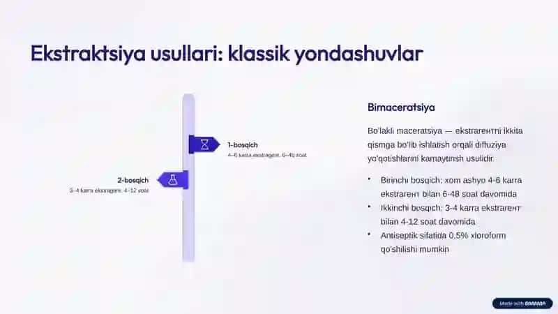 Quyuq va quruq ekstraktlar texnologiyasi 3
