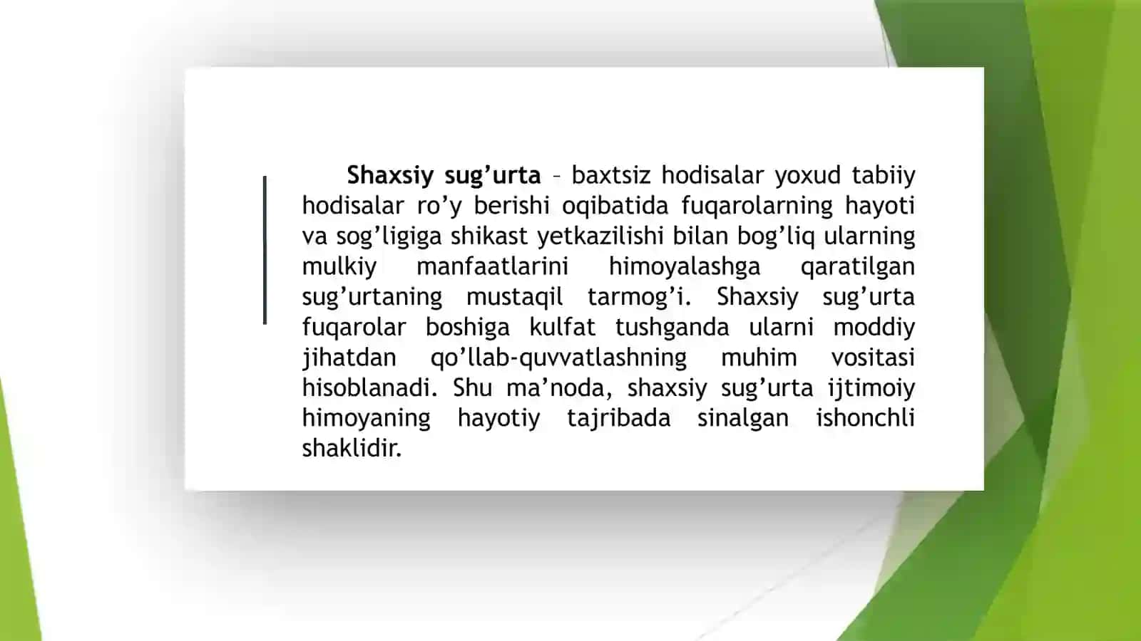Shaxsiy sug‘urta, Hayot sug’urtasi 3