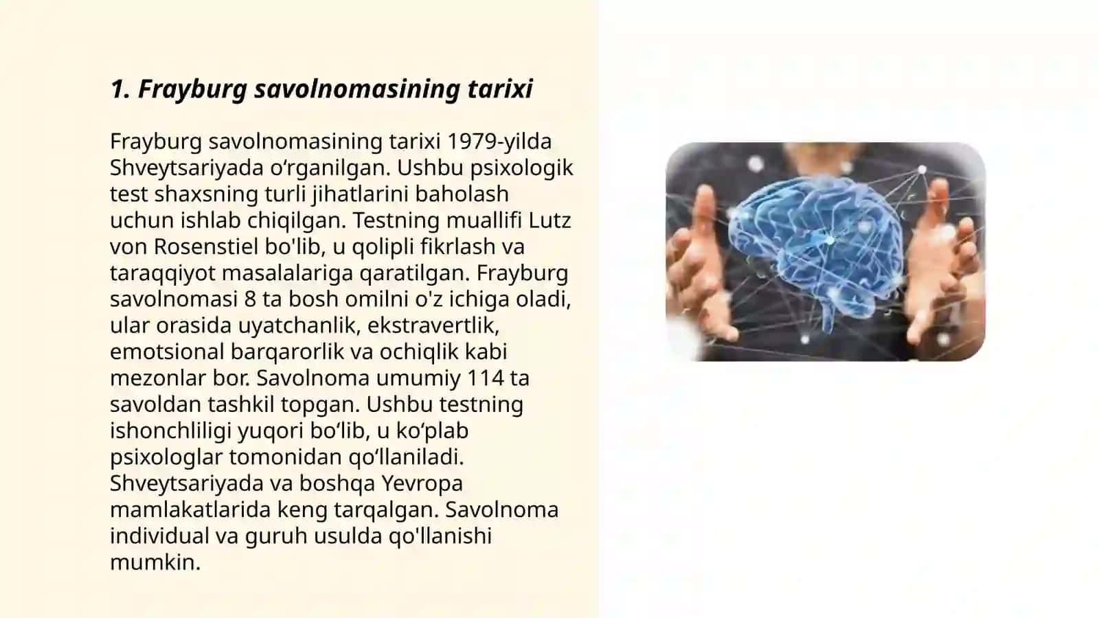 Frayburg savolnomasi yordamida shaxs xususiyatlarini o‘rganish metodikasi 3