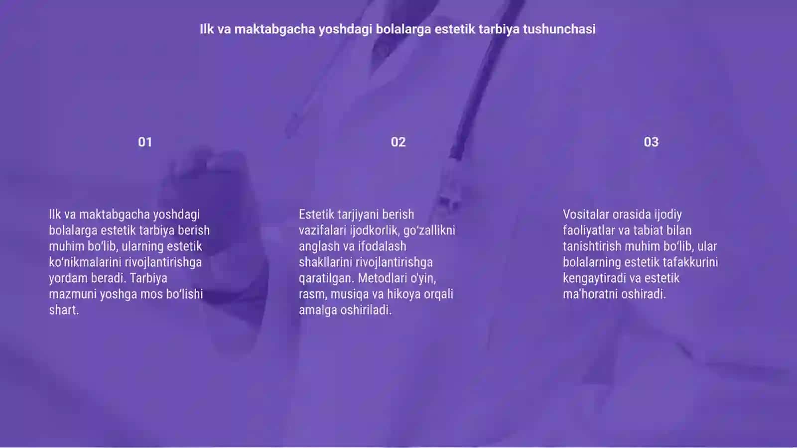 Estetik Tarbiya Berish 3