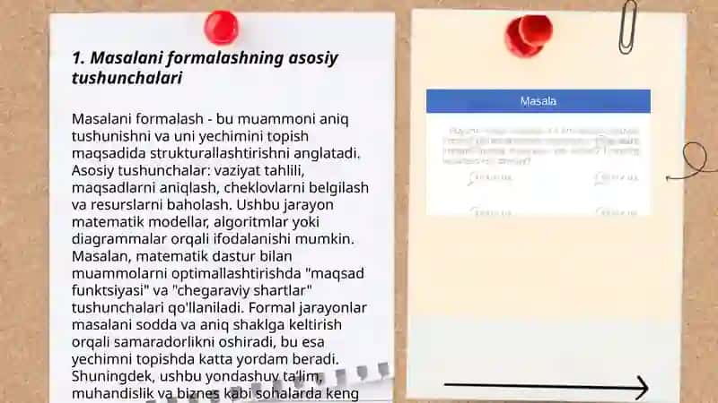 Masalani formalash 3