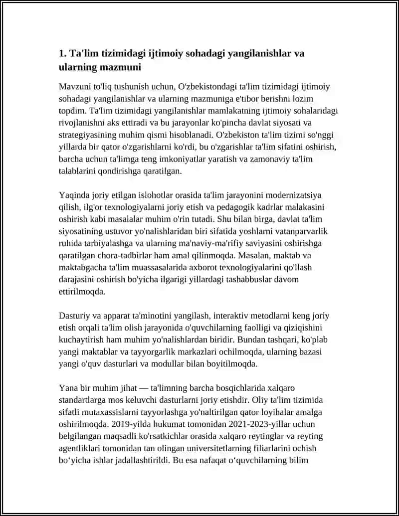 OʻZBEKISTONDA IJTIMOIY SOHADA AMALGA OSHIRILAYOTGAN OʻZGARISHLARNING MAZMUN VA MOHIYATI 3