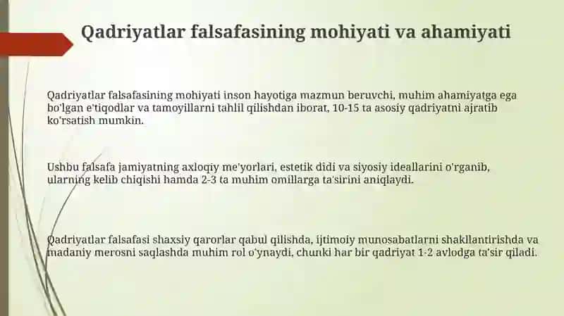 Qadriyatlar falsafasi 3