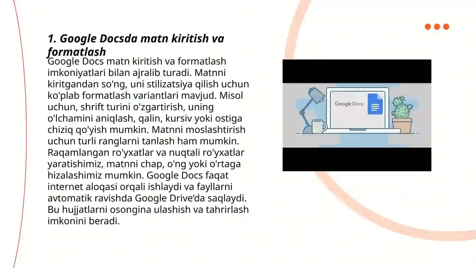 Google Docsda hujjatni tahrirlash 3