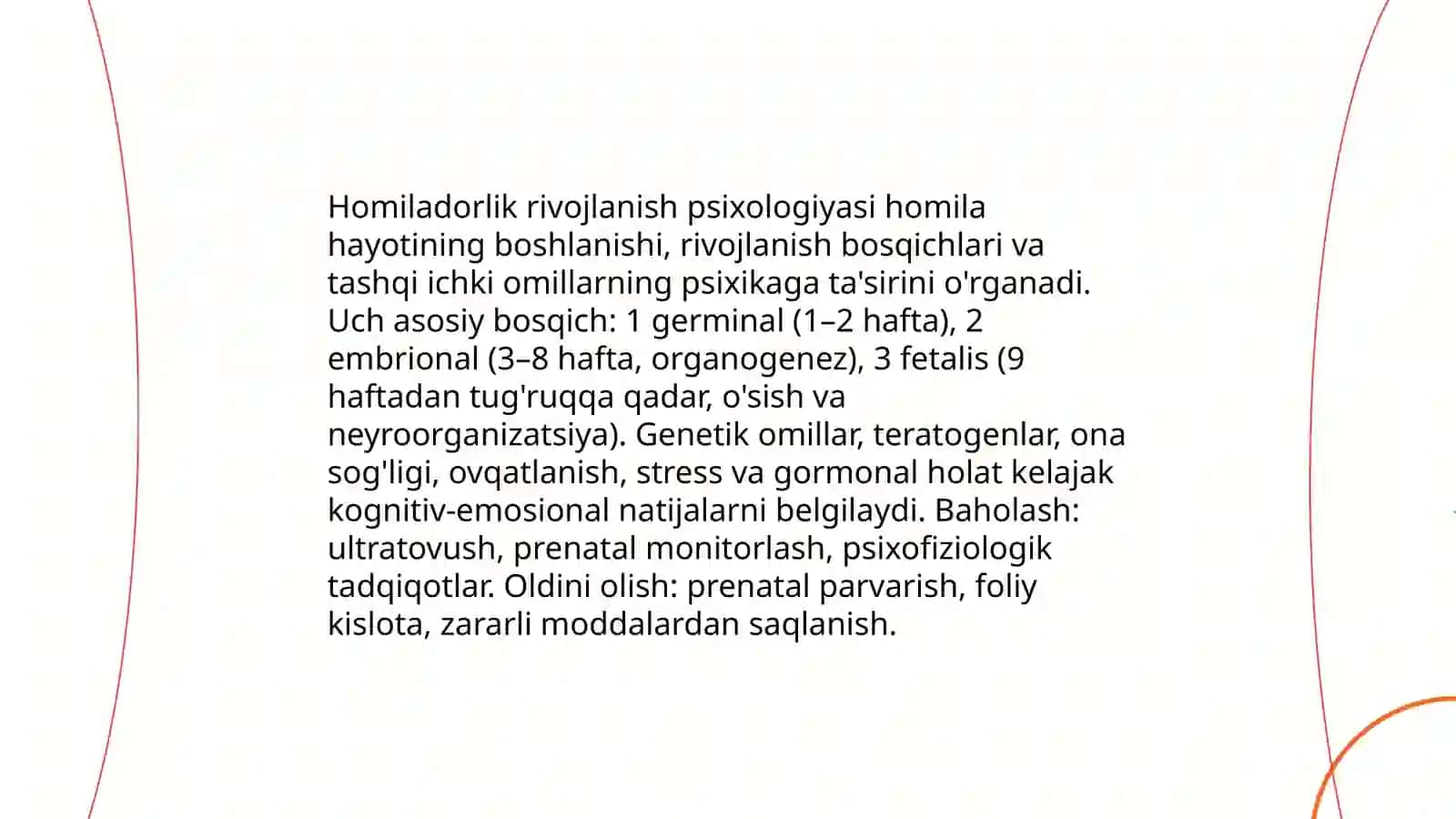 Taraqqiyot psixologiyaning sohalari va tavsifi 3