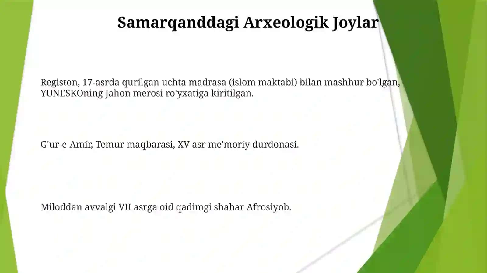 Samarqand shahrining arxeologik, etnografik va toponomik malumotlar toplash 3