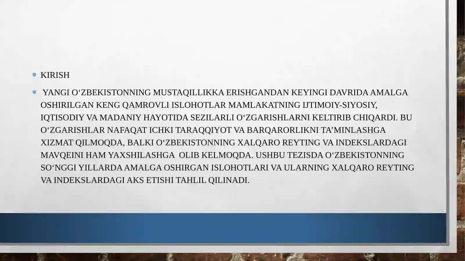 Yangi O‘zbekiston ijtimoiy-siyosiy iqtisodiy va madaniy hayotida ro‘y berayotgan o‘zgarishlar 3