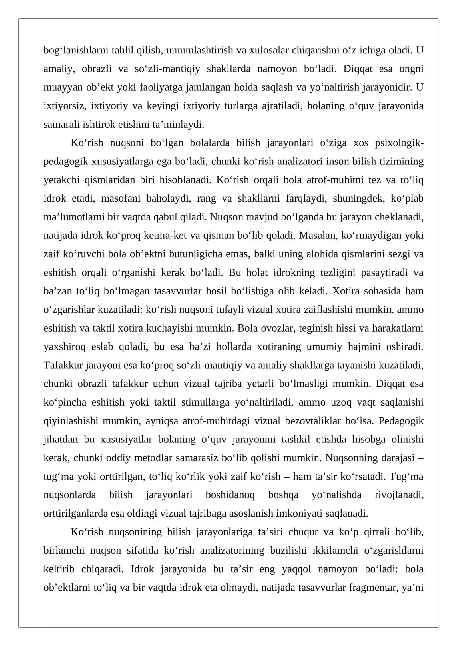 Ko‘rishida nuqsoni bo‘lgan bolalar bilish jarayonlarining xususiyatlarini tekshirish bo‘yicha ko‘rgazmali qurollar tayyorlash 3