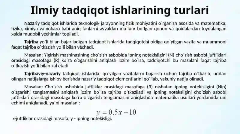 ILMIY TADQIQOT ISHLARI VA ULARNI O‘TKAZISHGA TAYYORGARLIK 3