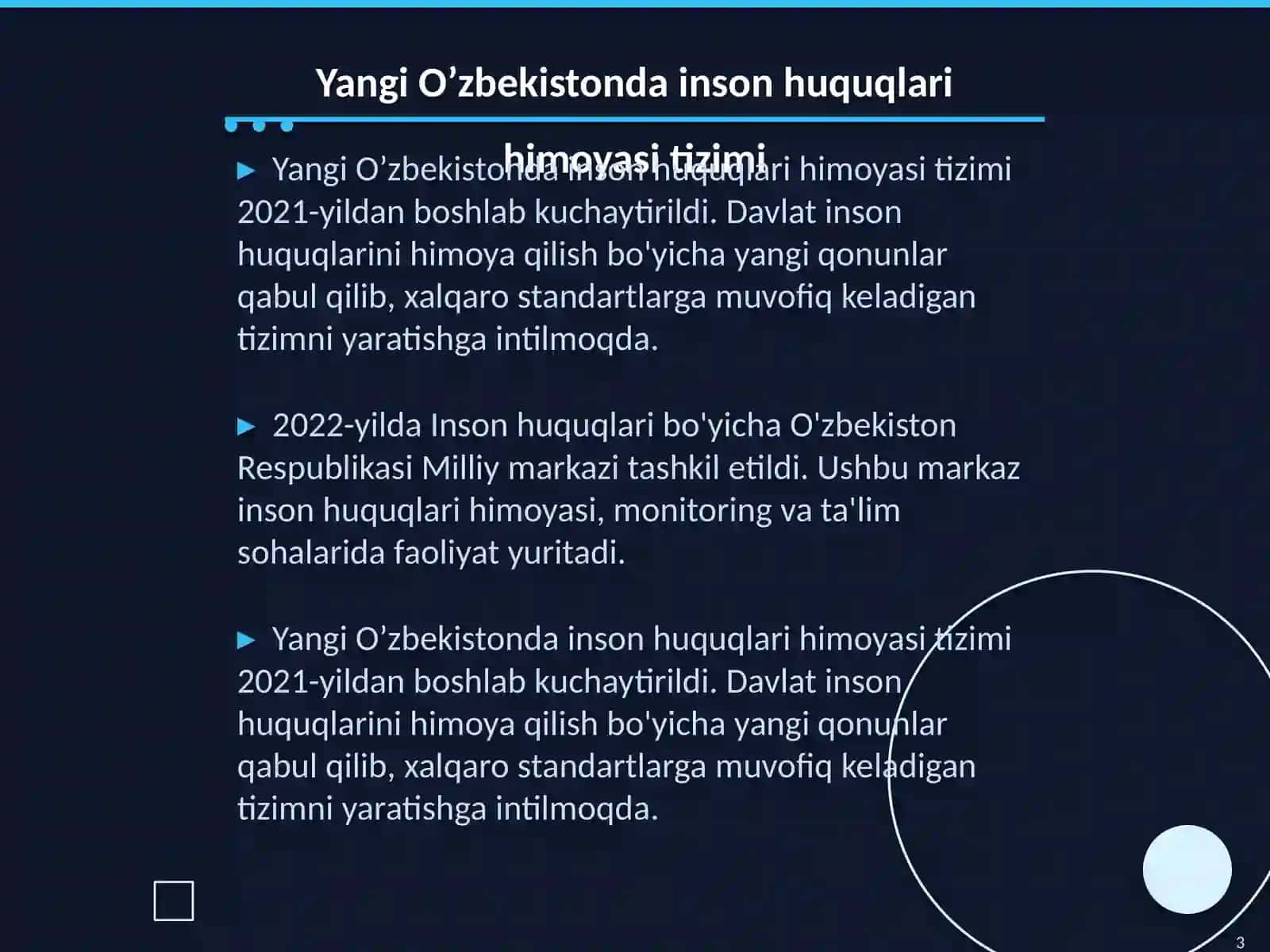 Yangi O’zbekistonda inson haq-huquqlari va erkinliklari kafolatining yaratilishi 3