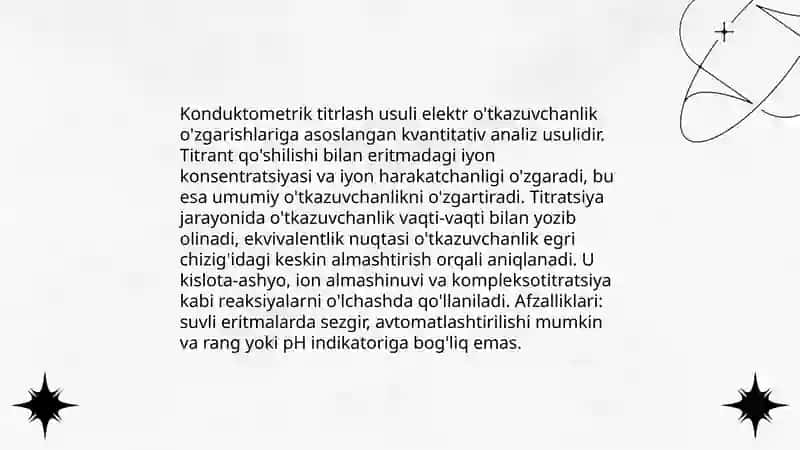 Konduktometrik titrlash usulining mohiyati 3