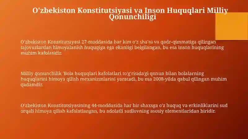 O'zbekistonda inson huquqlari va erkinliklari kafolatining yaratilishi 3