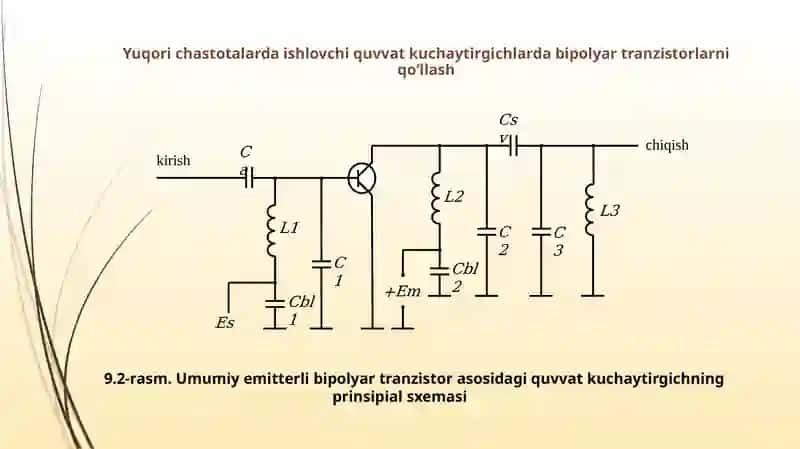 Quvvat kuchaytirgichdagi aktiv elementlarning umumiyulanishelektrodini tanlash 3