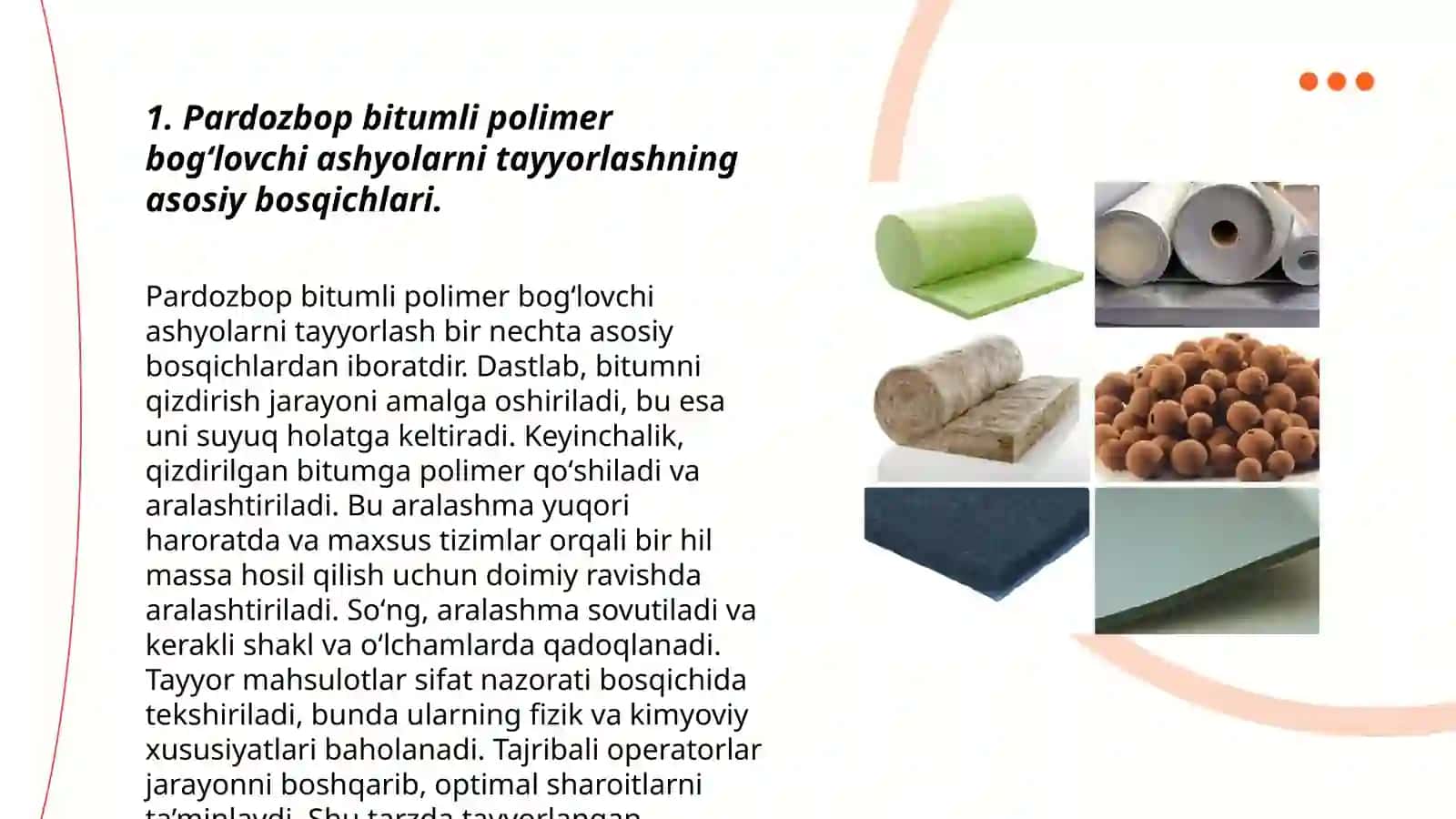 Pardozbop bitumli, polimer bogʻlovchi ashyolar olinish texnologiyasi 3
