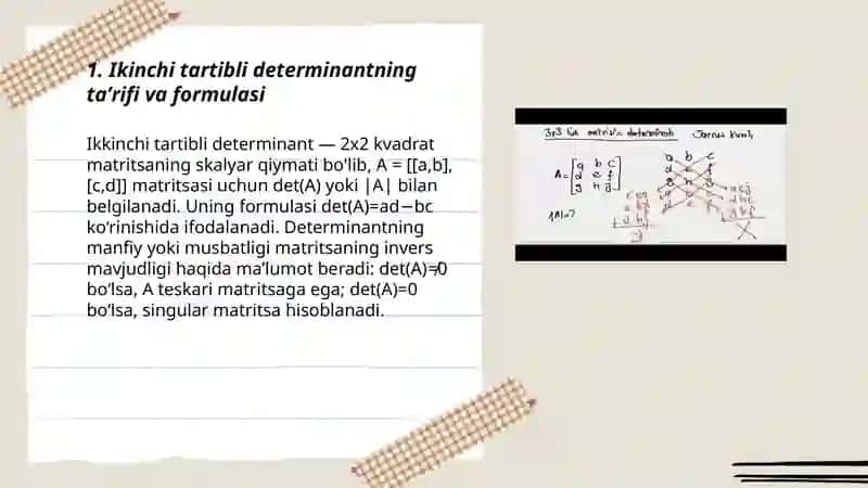 Ikinchi va uchinchi tartibli determinantlar va ularning xossalari 3