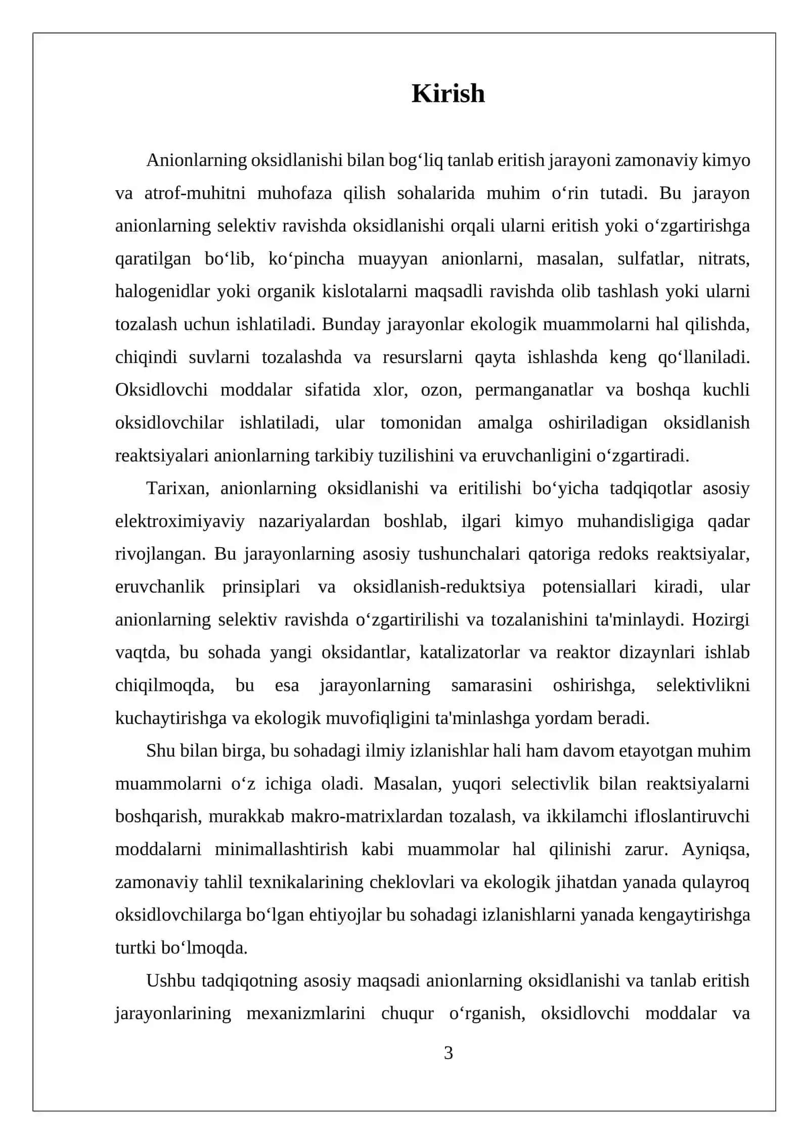 ANIONNING OKSIDLANISHI BILAN BORADIGAN TANLAB ERITISH (ERITISH) 3