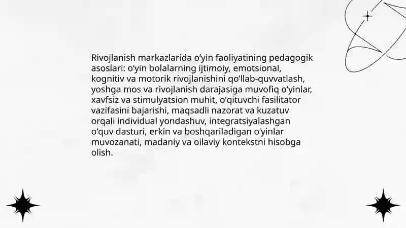 Rivojlanish markazlarida oʻyin faoliyatining pedagogik asoslari 3
