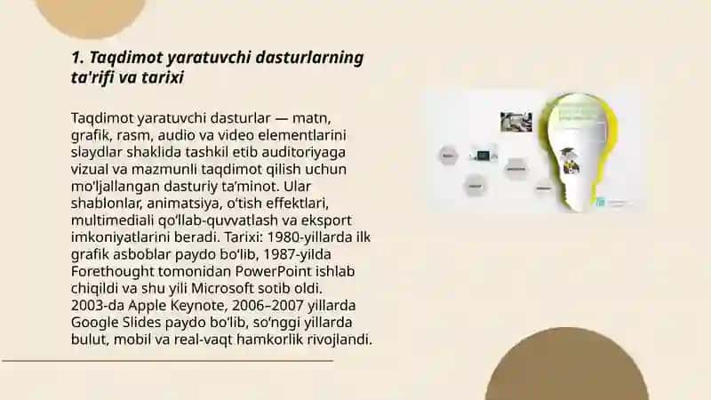 Taqdimot yaratuvchi dasturlar va ularning turlari 3
