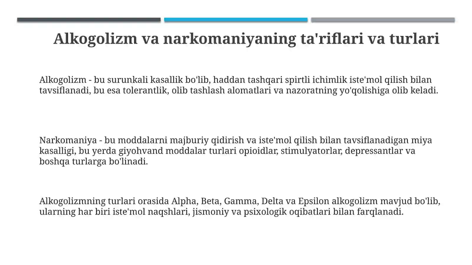 Alkogolizm va narkomaniya: Ta'rif, sabablar va oqibatlar 3