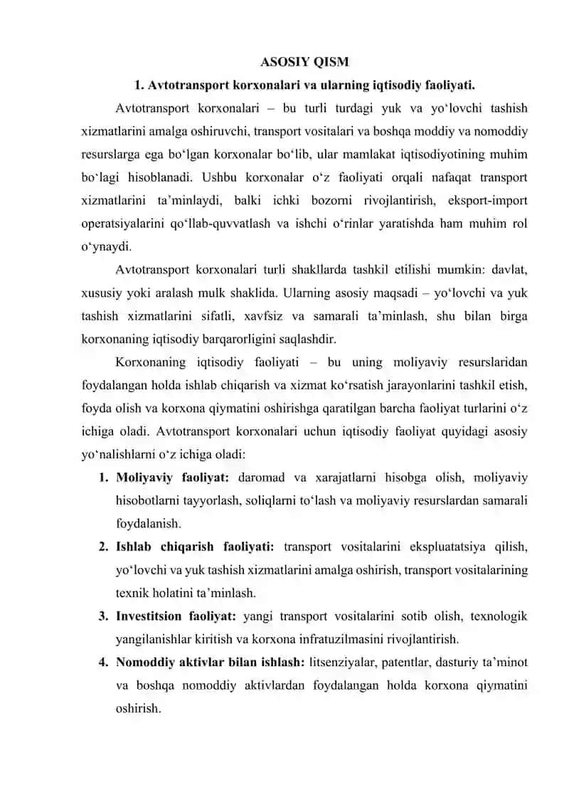 Avtotransport korxonalarida nomoddiy aktivlar hisobi 3