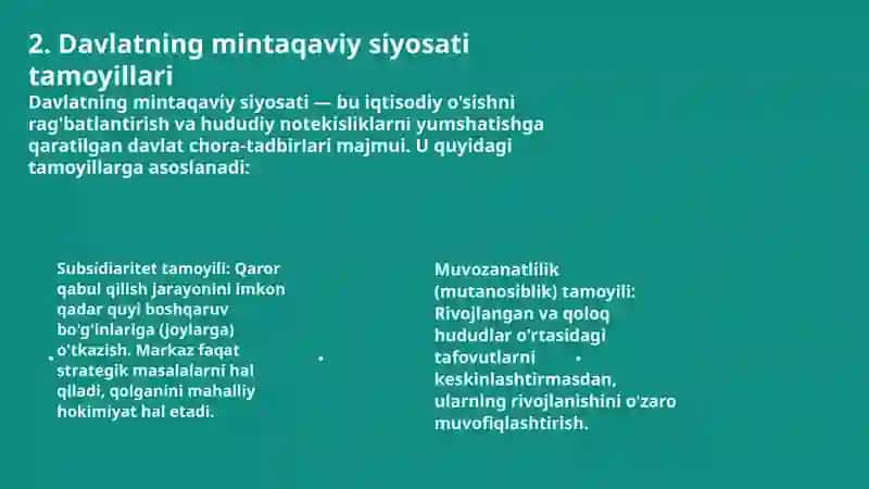 Davlatning mintaqaviy iqtisodiy siyosati va hududiy rivojlantirishi istiqbollari 3
