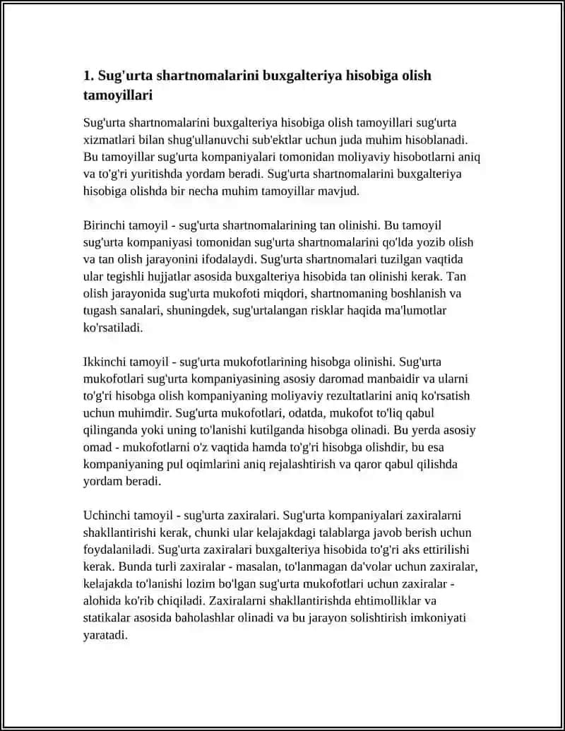 SUG‘URTA XIZMATLARINI KO‘RSATUVCHI SUB’EKTLARDA BUXGALTERIYA HISOBI 3