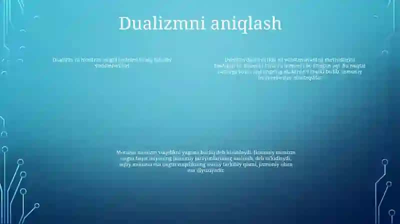 Insonni Tushunishga Dualizm Va Monizm Tomondan Yondashuv 3