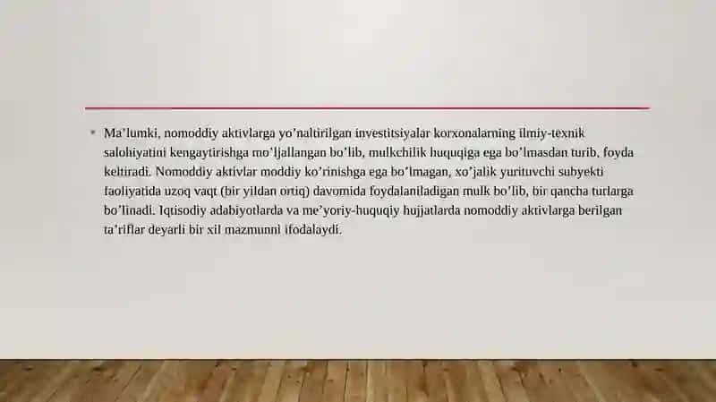 Nomoddiy aktivlarga safarbar etiladigan investitsiyalarni moliyalashtirish 3