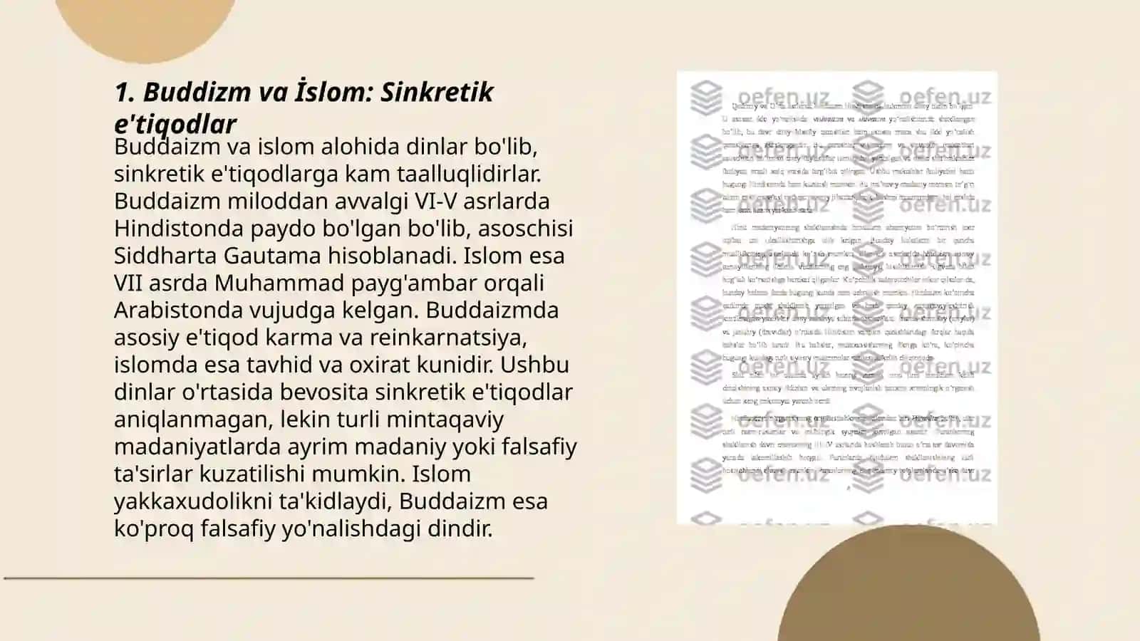 Buddizm va İslom: Sinkretik e'tiqodlar 3