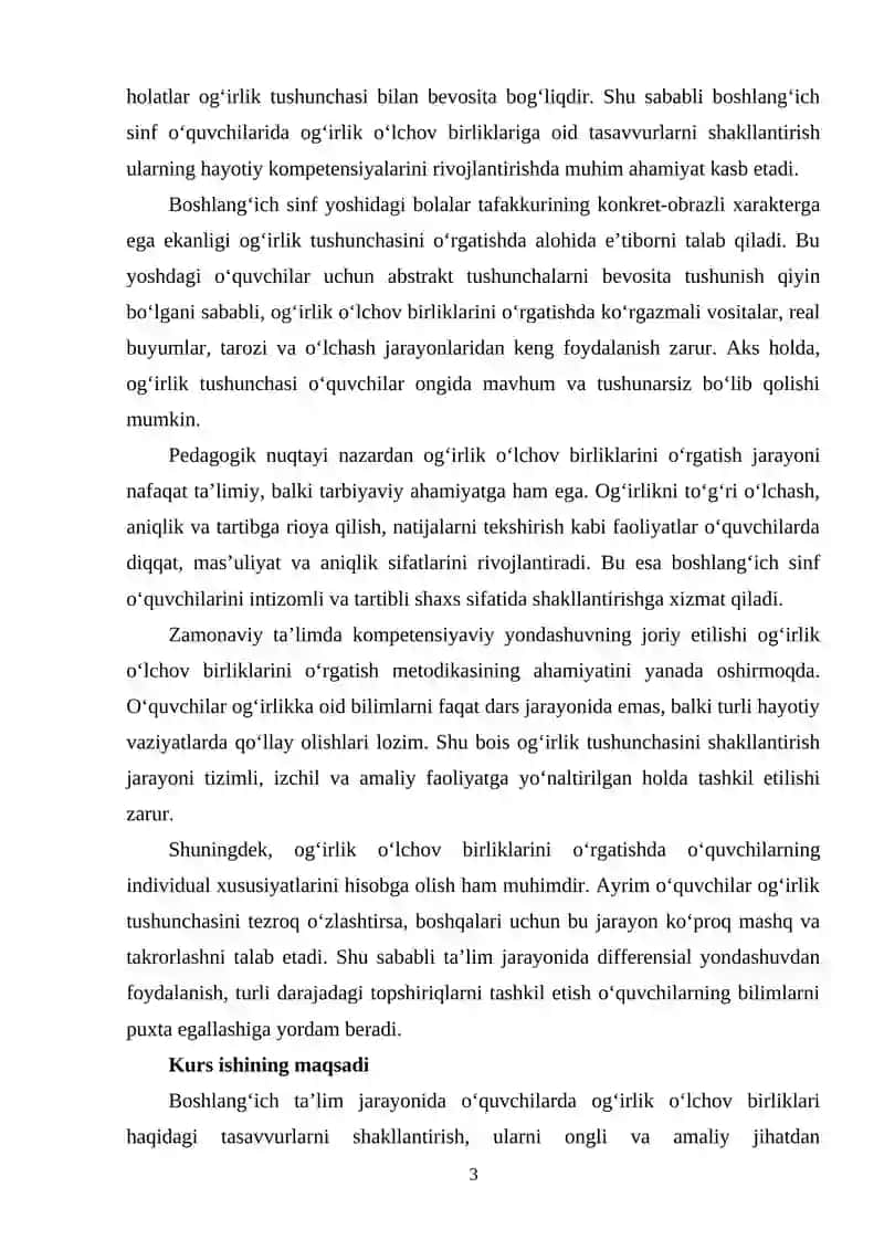 Boshlang'ich sinf o'quvchilarida og'irlik o'lchov birligi haqidagi tasavvurlarni shakllantirish 3