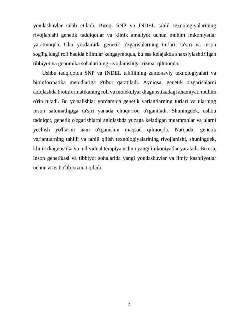 SNP va INDEL: Genetik variantlarning zamonaviy tahlili 3