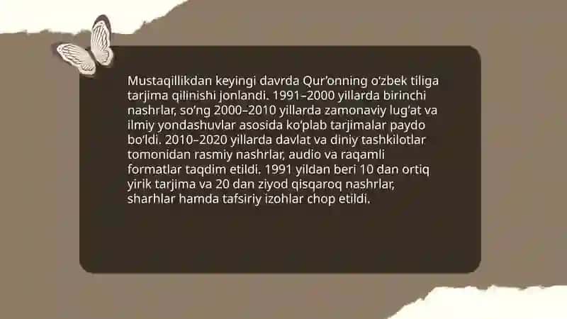 Qur'onning oʻzbek tiliga tarjima qilinishi va tafsirlari 3