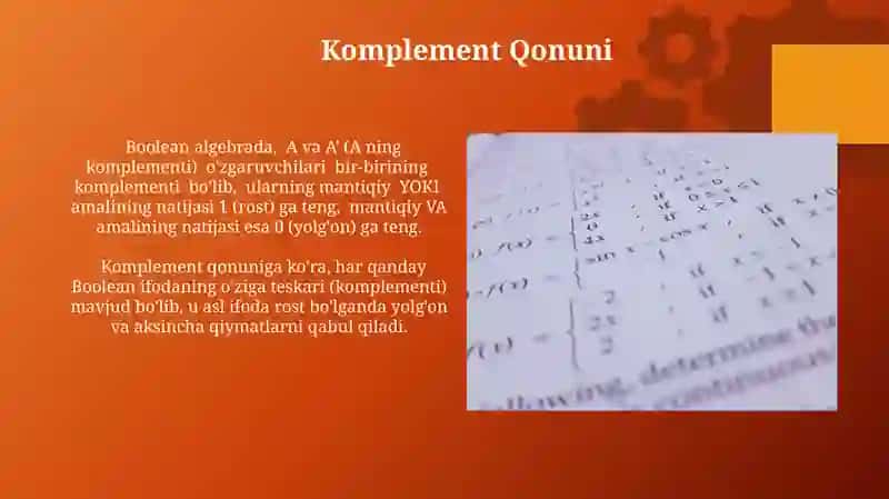 Bulian Algebra Qonunlari 3
