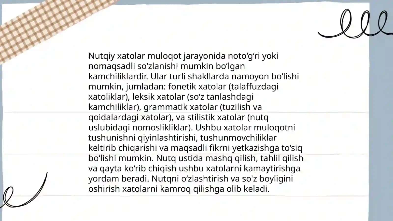 4-sinfda nutqiy xatolar va ularni bartaraf etish yuzasidan metodik tavsiyalar ishlab chiqarish 3