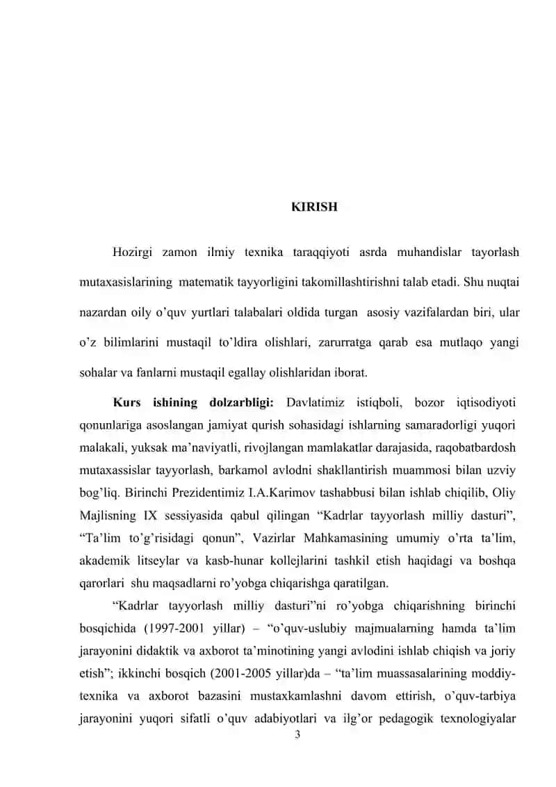 Fazoda toʻgʻri chiziqning turli tenglamalari kurs ishi 3