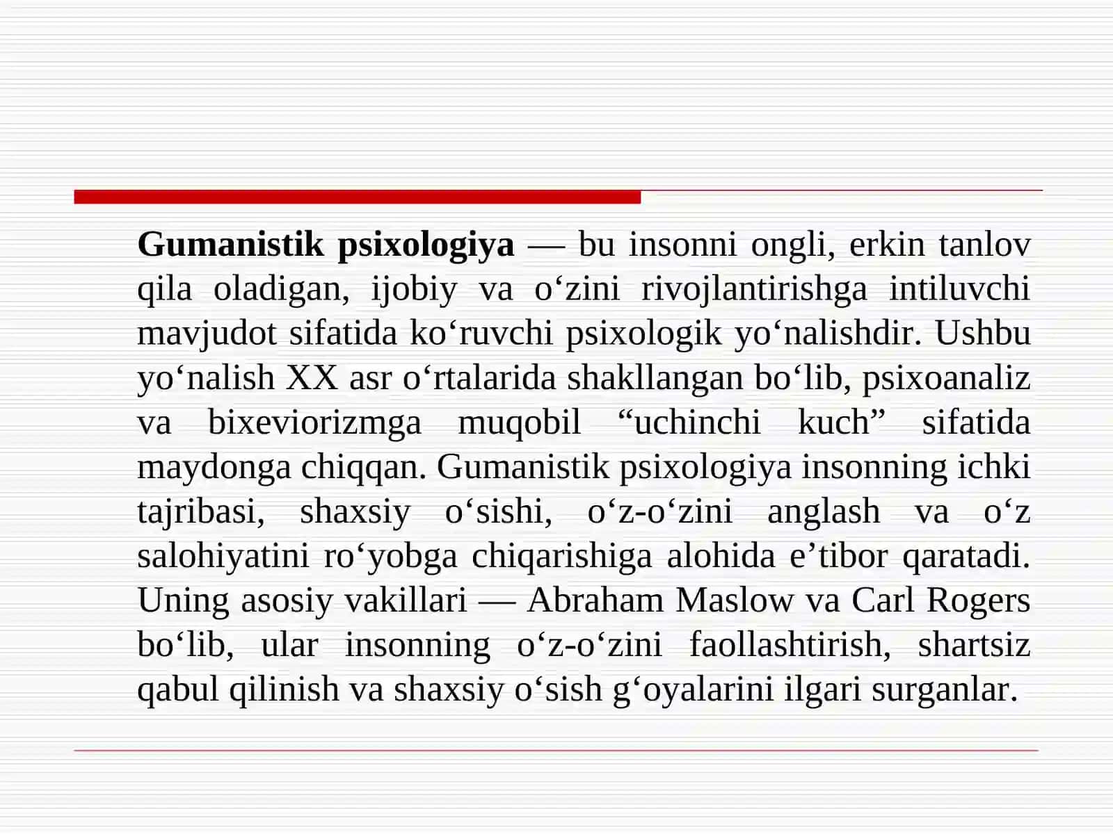 Gumanistik psixologiya va uning asosiy tamoyillari 3