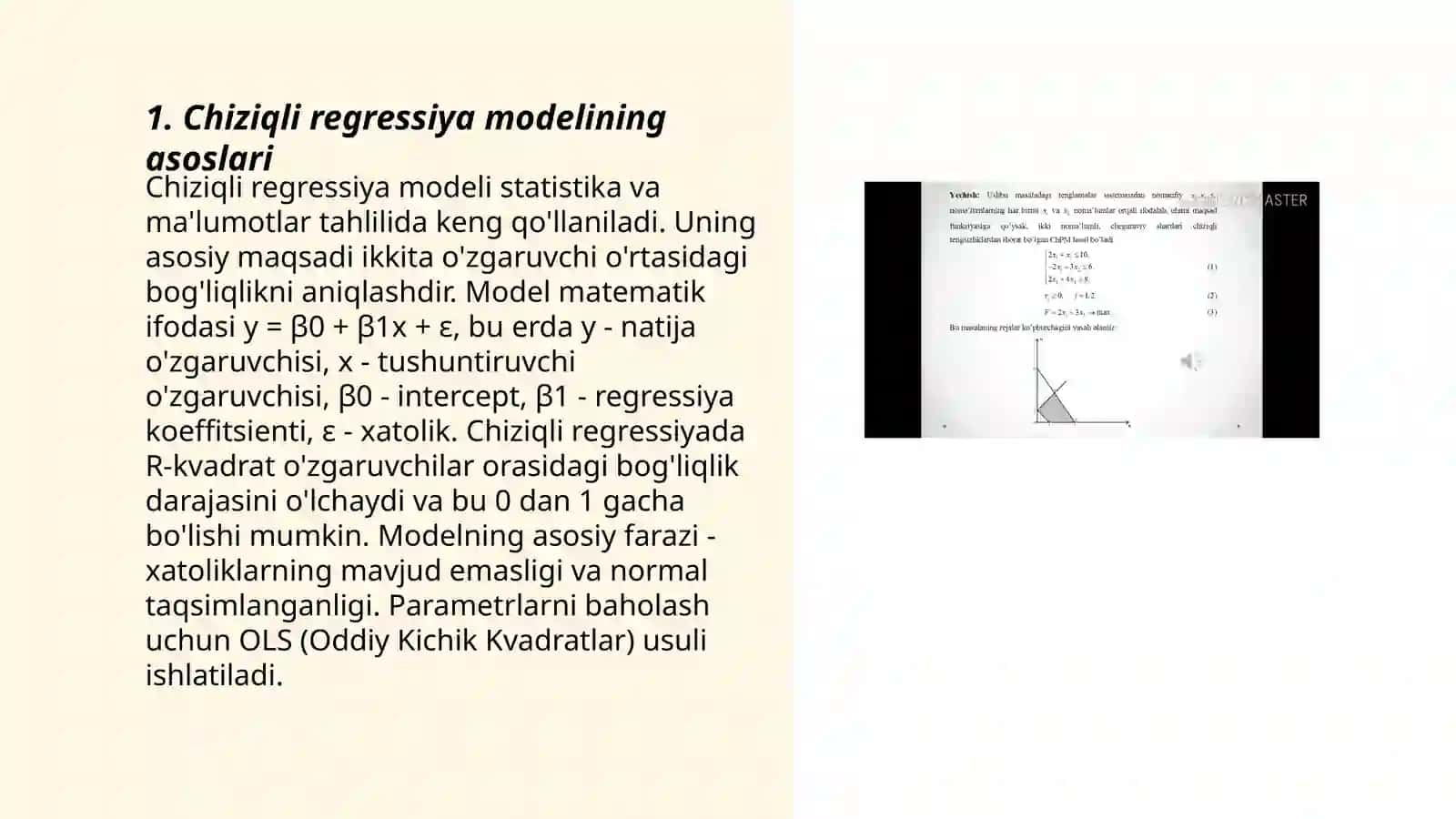 Chiziqli va chiziqsz regretsiya tenglamalari 3