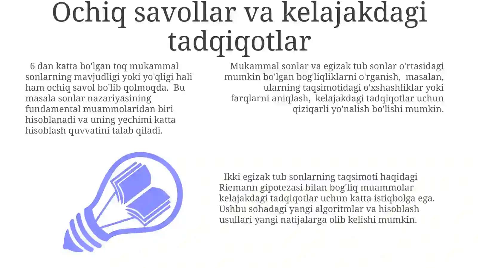Mukammal sonlar. Egizak tub sonlar 3