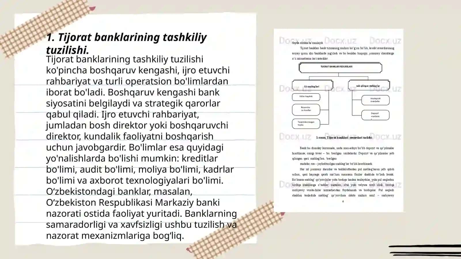 Tijorat Banklarining Tashkiliy Tuzilishi va Banklar Faoliyatini Boshqarish Asoslari 3
