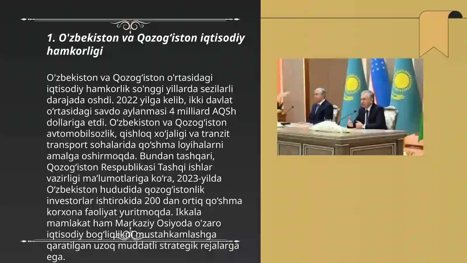 O'zbekiston va Qozog‘iston iqtisodiy hamkorligi 3