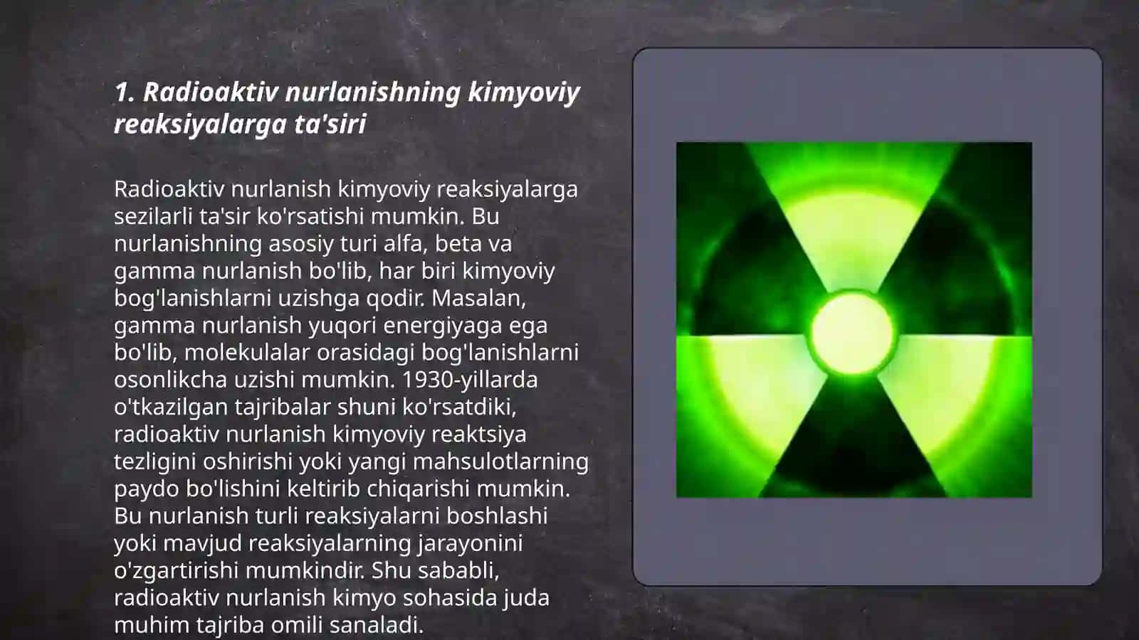 Radiaktiv nurlarning kimyoviy tasiri 3