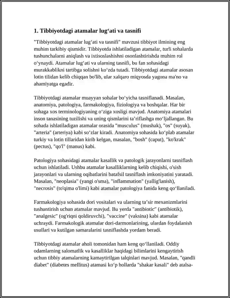 Tibbiyotdagi atamalar va ularning qo'llanilishi 3