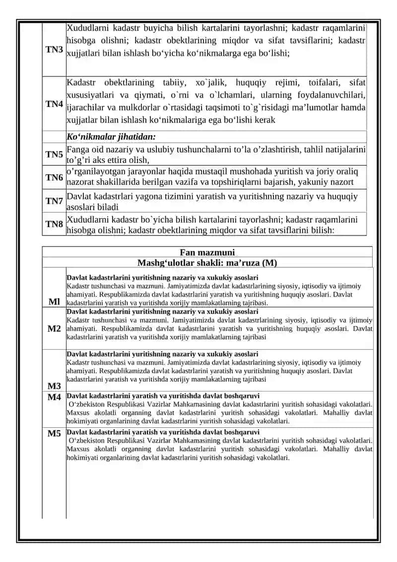 Davlat kadastrlari asosi 3