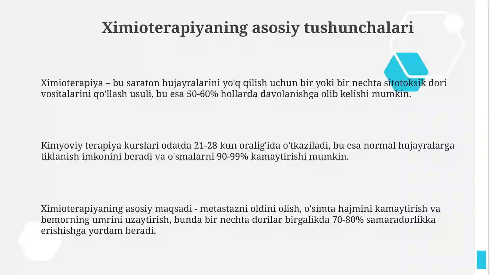Ximioterapiyaning asosiy mezonlari va talablari. Antibiotiklar 3