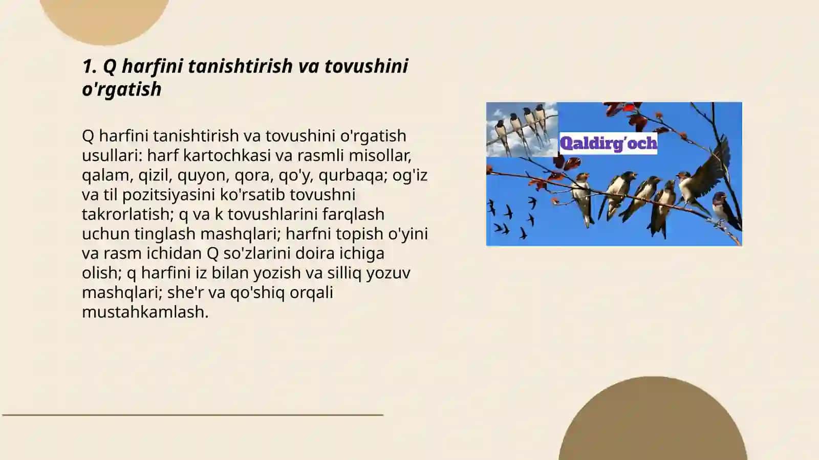 1-sinflar uchun alifbedagi Q harfi mavzusiga qiziqarli oyin va topshiriqlar 3