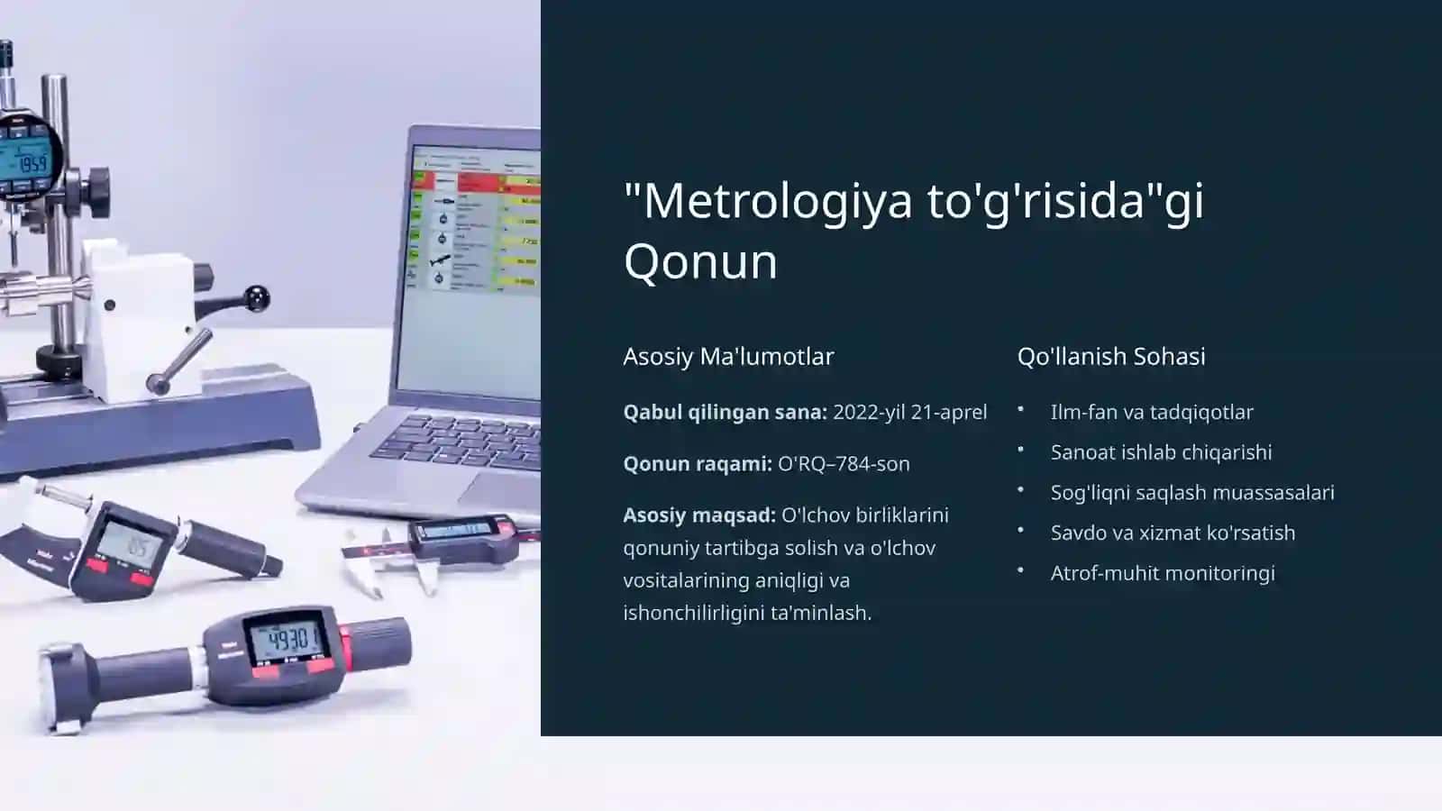 O'zbekiston Respublikasining Metrologiya va Standartlashtirish To'g'risidagi Qonunlari 3