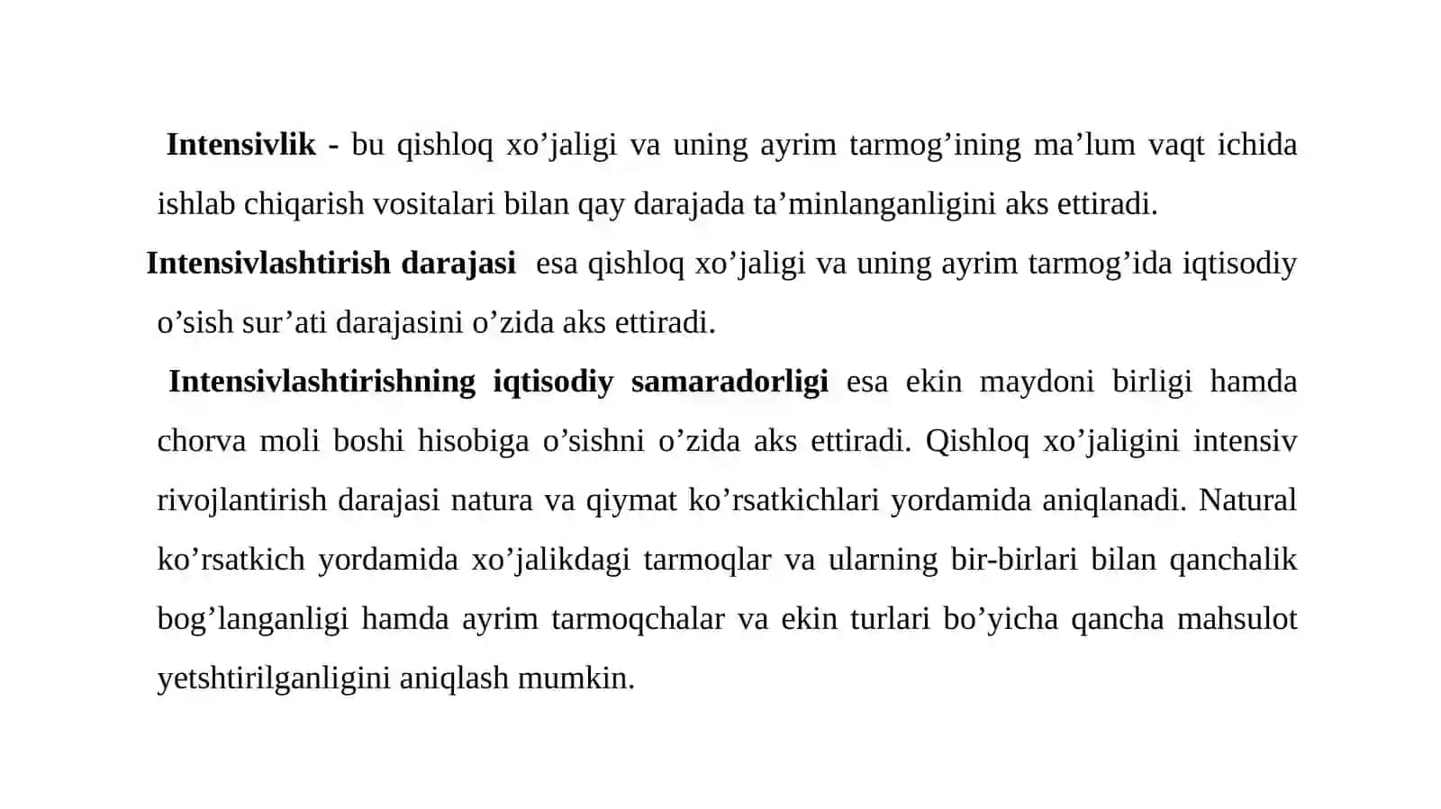 Qishloq xo’jaligini intensivlashtirishning samaradorligini oshirish 3