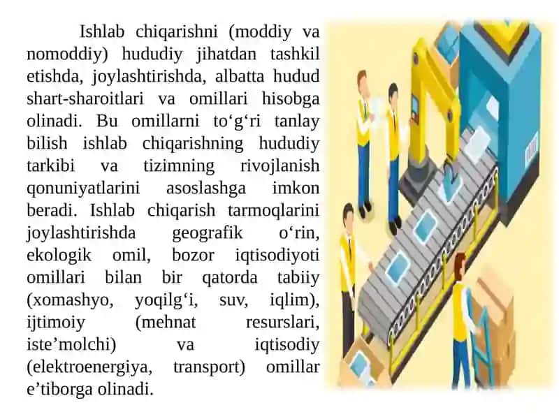 Ishlab chiqarish kuchlari joylashtirish qonuniyatlari va tamoyillari 3